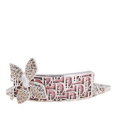 ディオール トロッター フラワーモチーフ ラインストーン ブレスレット シルバー ピンク メタル レディース Dior 【中古】